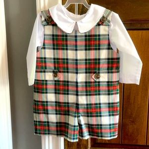 TBBC Christmas plaid romper 3T